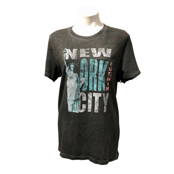 Prince Peter Collection Tops - Peter Prince Collection NYC T-Shirt Medium Distressed Black Short Sleeve Pocket